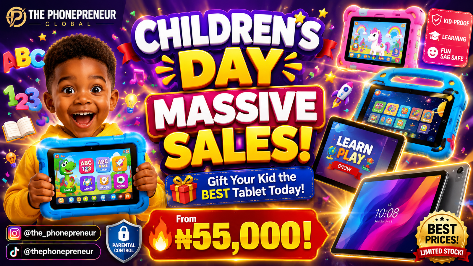Childrens Day Massive Sales Gift Your Kid the Best Tablet - The Phonepreneur Global Children’s Day Massive Sales Gift Your Kid the Best Tablet!