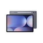 Samsung Galaxy Tab S10 Plus Brand New - The Phonepreneur Global Samsung tablet with front display showing a blue-purple abstract wallpaper and a gray back panel with camera cutouts behind it