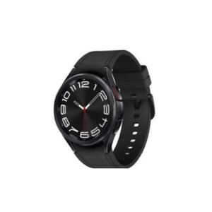 Samsung Galaxy Watch 6 Classic Brand New - The Phonepreneur Global Black round-faced wristwatch with bold white numerals and a red second hand on a black rubber strap