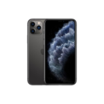 iPhone 11 Pro Max UK Used - The Phonepreneur Global Black iPhone with triple-camera back and edge-to-edge display, shown from front and back against a white background.