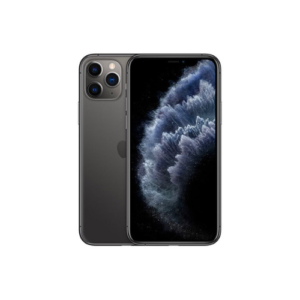 iPhone 11 Pro Max UK Used - The Phonepreneur Global Black iPhone with triple-camera back and edge-to-edge display, shown from front and back against a white background.