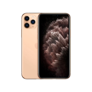 Rose gold iPhone with triple-camera back, shown from back and front with edge-to-edge display and notch.