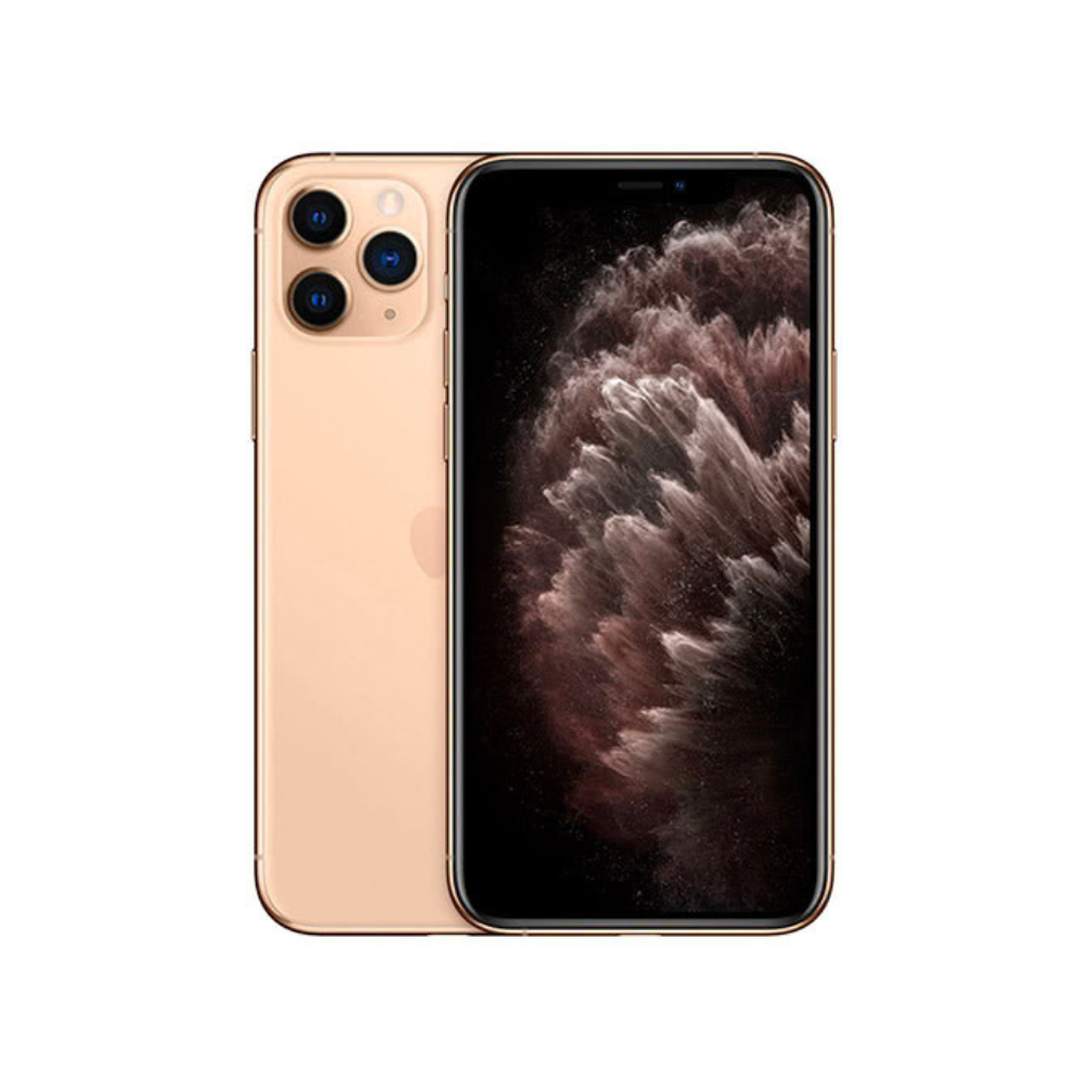 iPhone 11 Pro UK Used - The Phonepreneur Global Rose gold iPhone with triple-camera back, shown from back and front with edge-to-edge display and notch.