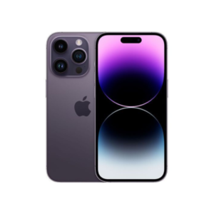 iPhone 14 Pro Max UK Used - The Phonepreneur Global Purple iPhone showing its triple-camera back and front display, with Apple logo visible on the back