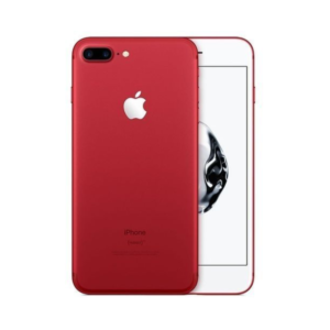 iPhone 7 Plus UK Used - The Phonepreneur Global Red iPhone with dual-camera rear, Apple logo, and a white front panel partially visible behind, showcasing the red color