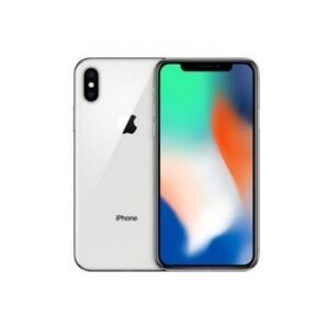 iPhone X UK Used - The Phonepreneur Global Silver iPhone with notch display shown from front and back, highlighting dual-camera on the rear.