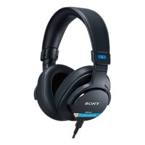 img_7340 - The Phonepreneur Global Sony professional over-ear headphones in black with padded headband and wired connector