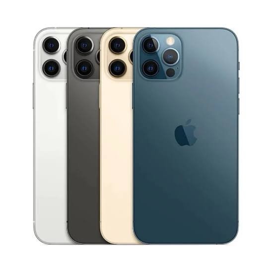 Back view of four iPhones in white, graphite, gold, and blue colors. (Product lineup)