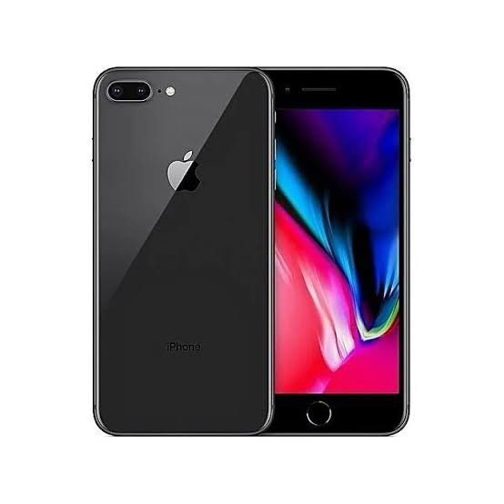 Black iPhone shown from the back and front, featuring a dual rear camera and a colorful display on the front.