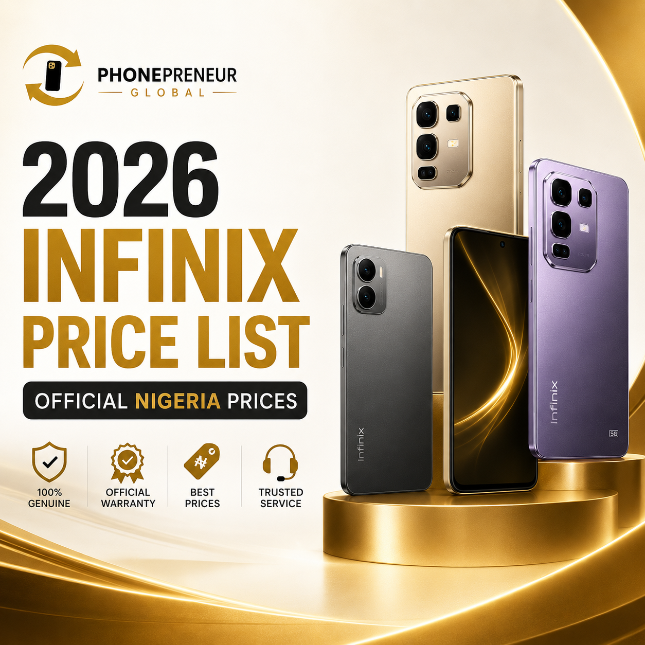 Infinix Price List 2026 Smart Hot Note Series Prices in Nigeria - The Phonepreneur Global Infinix Price List 2026 Smart, Hot & Note Series Prices in Nigeria