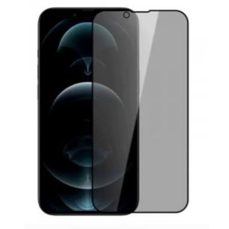 Black smartphone with a clear curved-glass screen protector partially peeled back, showing the screen underneath.