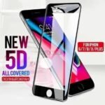 img_8242 - The Phonepreneur Global Marketing image advertising 'NEW 5D ALL COVERED' screen protectors for iPhone, showing two phones with edge-to-edge tempered glass