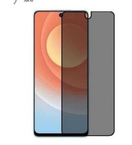 Front view of a smartphone with a clear screen protector aligned over the display, notch at top.
