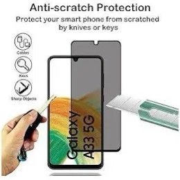 Anti-scratch phone protection showing screen protector shielding a smartphone from sharp objects like keys/knives with示 icons and text emphasis on protection from scratches.