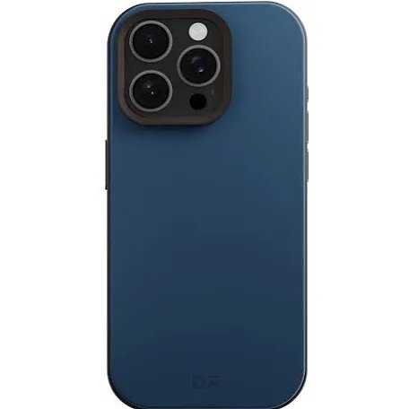 Blue smartphone back with a large triple-camera module in the top-left corner, plus flash nearby.