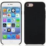 Front and back views of a white iPhone in a black case; the front shows a home screen with colorful app icons.