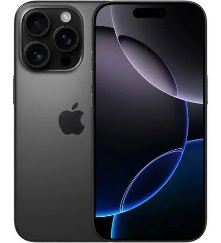 Front and back view of a space-gray iPhone with a triple-camera rear setup, Apple logo, and edge-to-edge display on the front