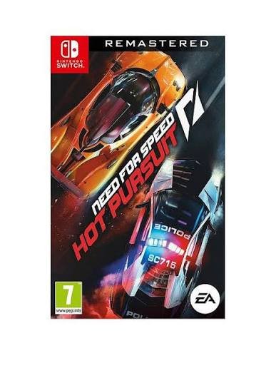 Cover art for Need for Speed: Hot Pursuit Remastered on Nintendo Switch, featuring two race cars and the EA logo.