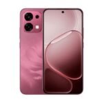 Pink smartphone shown from front and back, featuring a dual-camera setup on the back and a large edge-to-edge display with a small front camera cutout.