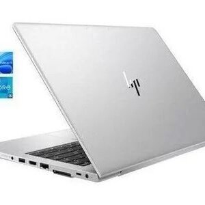 Silver laptop partially open at an angle, with an Intel Core i5 sticker floating to the left.