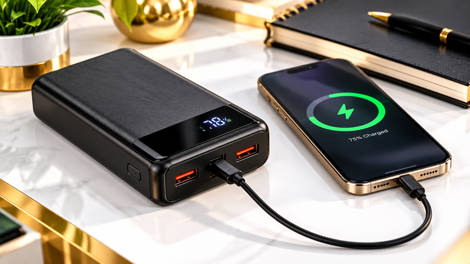 Premium Power Bank Charging Smartphone